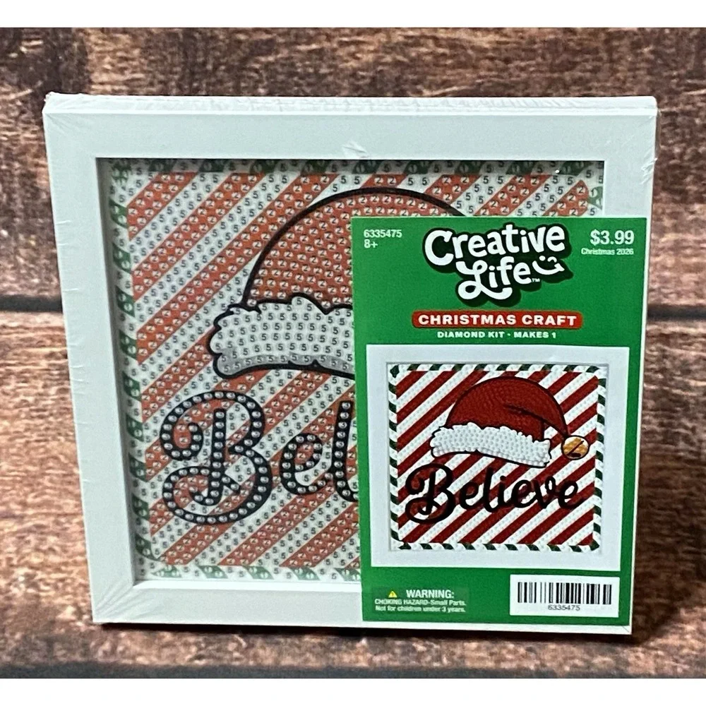 Believe Striped Square Diamond Painting Kit in Frame Hobby Lobby Creative Life